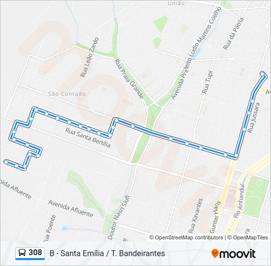 308 Bus Line Map