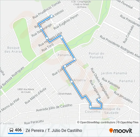 406 Bus Line Map