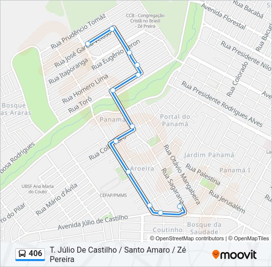 406 Bus Line Map