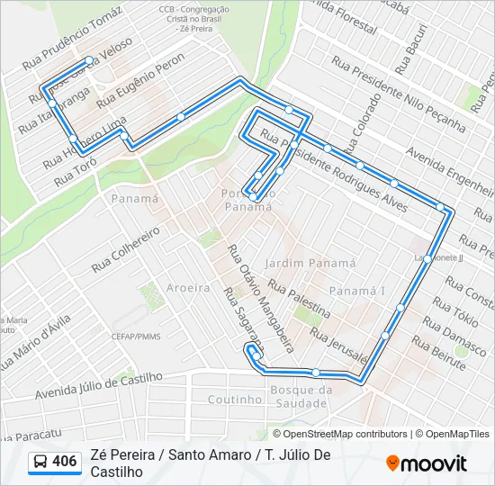 406 Bus Line Map
