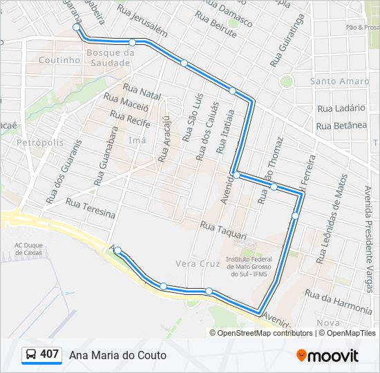 Mapa de 407 de autobús