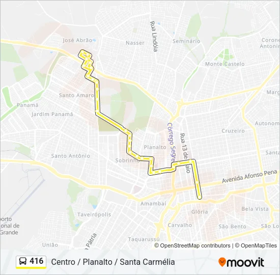 416 Bus Line Map
