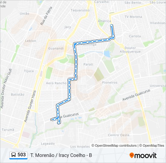 Mapa da linha 503 de ônibus