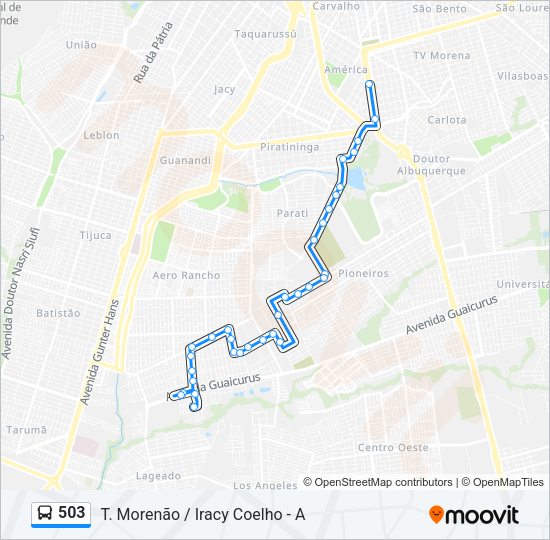 Mapa da linha 503 de ônibus