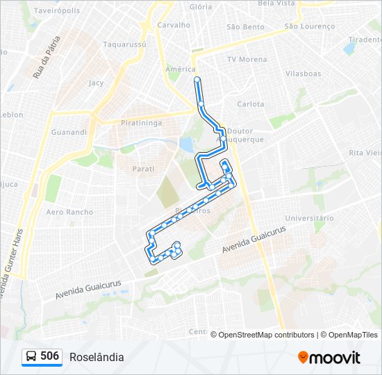 Mapa de 506 de autobús