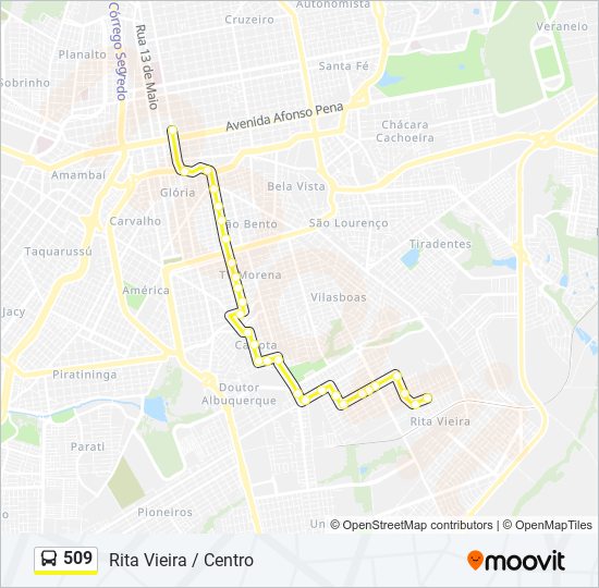 Mapa de 509 de autobús