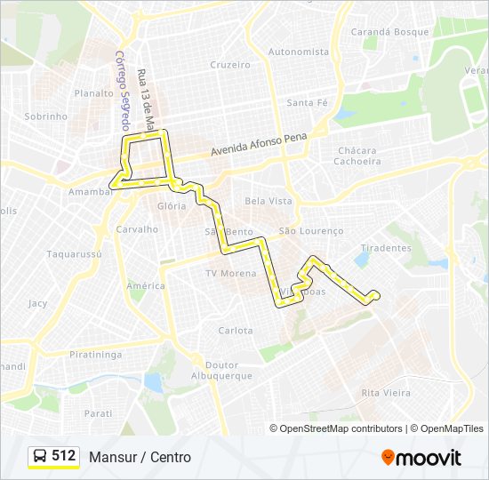 Mapa de 512 de autobús