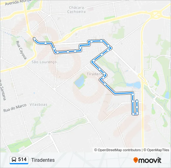 514 Bus Line Map
