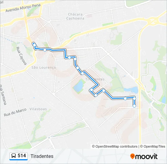 514 Bus Line Map