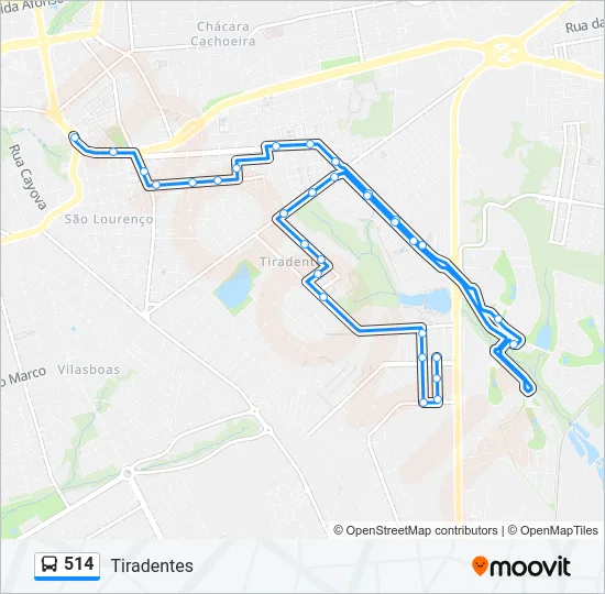 514 Bus Line Map