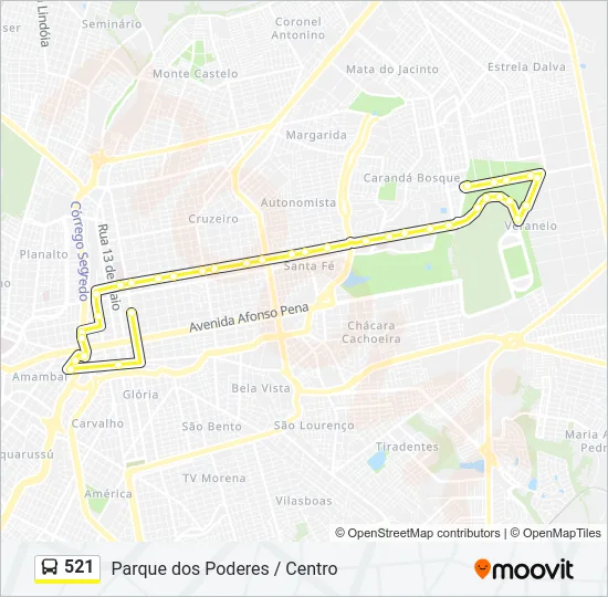 521 Bus Line Map