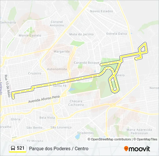 521 Bus Line Map