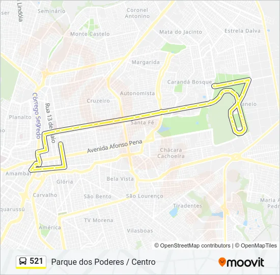 521 Bus Line Map