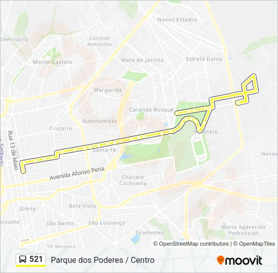 521 Bus Line Map