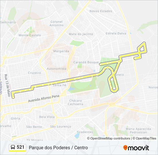 521 Bus Line Map