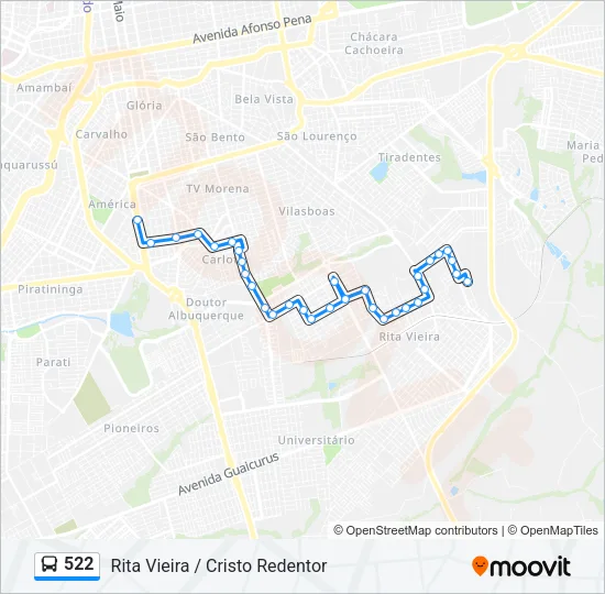 522 Bus Line Map