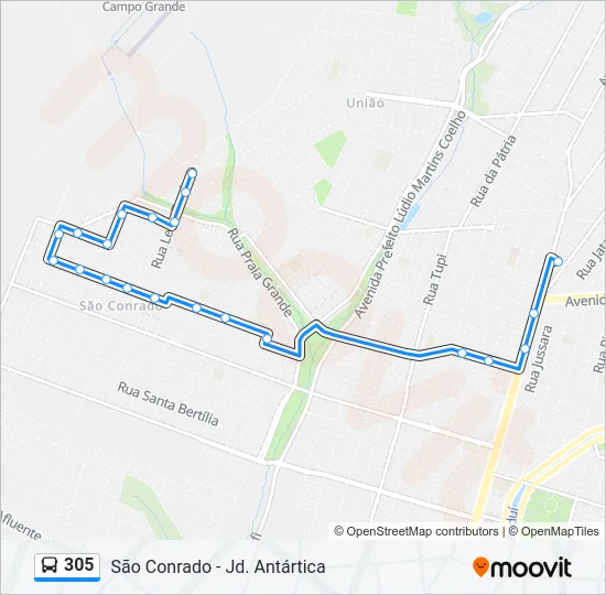305 Bus Line Map