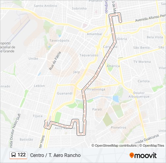 Mapa de 122 de autobús