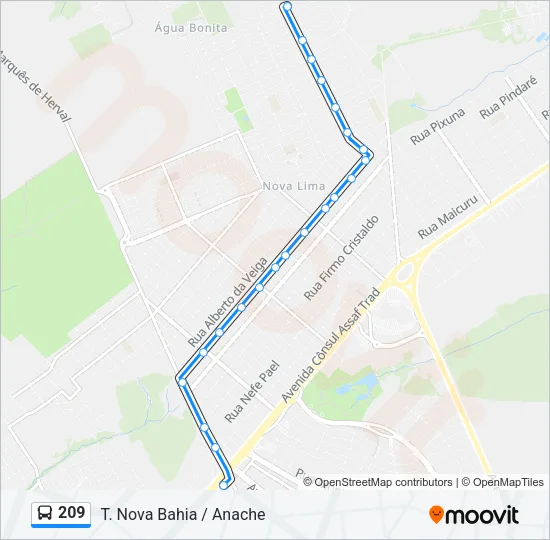 209 Bus Line Map