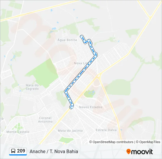 209 Bus Line Map