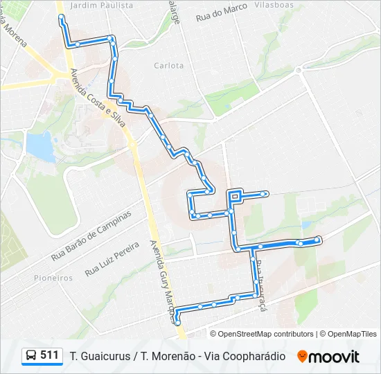 511 Bus Line Map