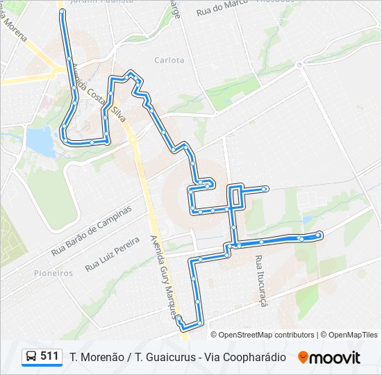 Mapa de 511 de autobús