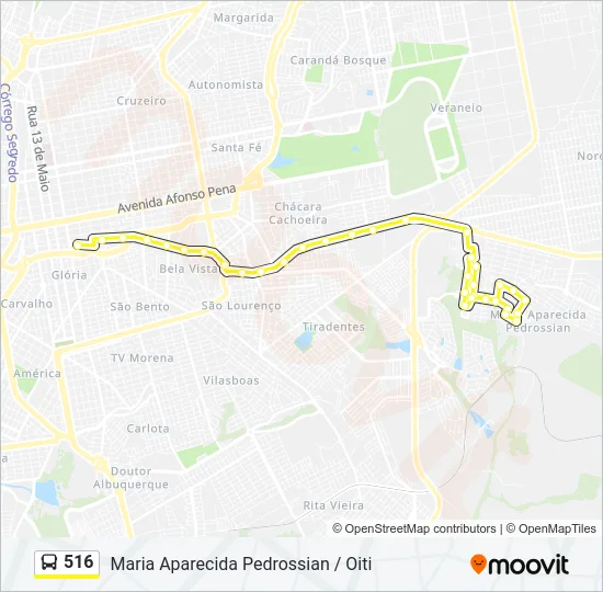 516 Bus Line Map