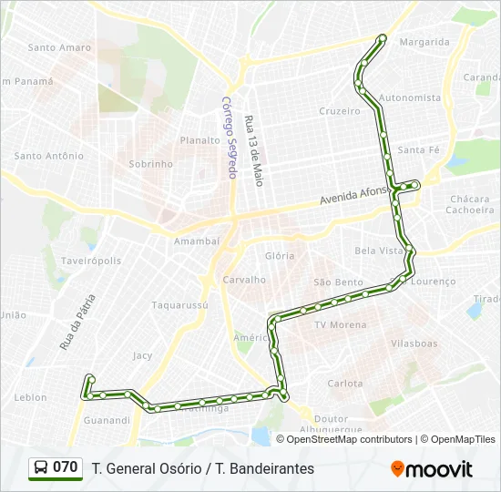 070 Bus Line Map