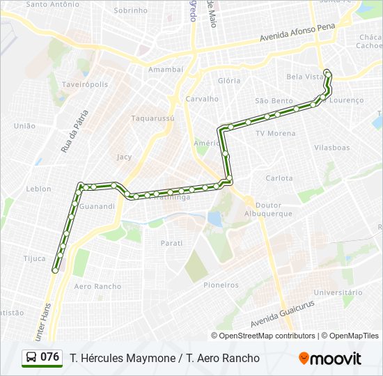 076 bus Line Map