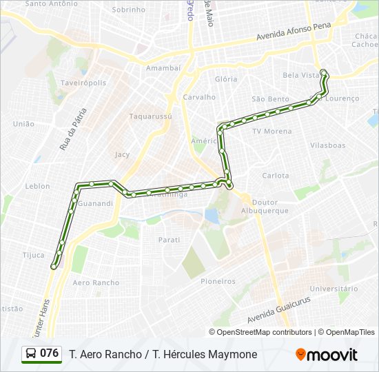 Mapa de 076 de autobús