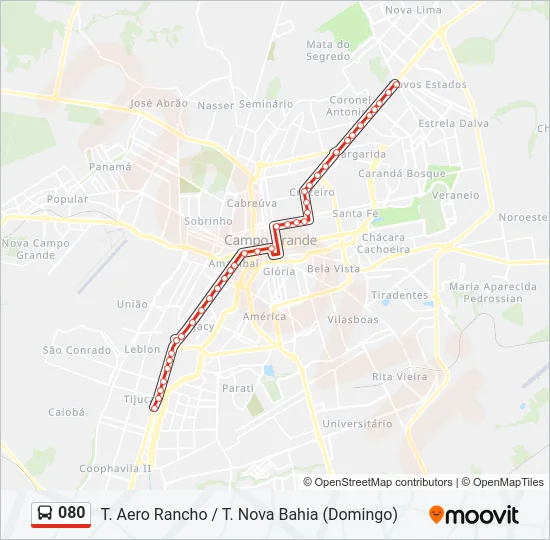 080 Bus Line Map