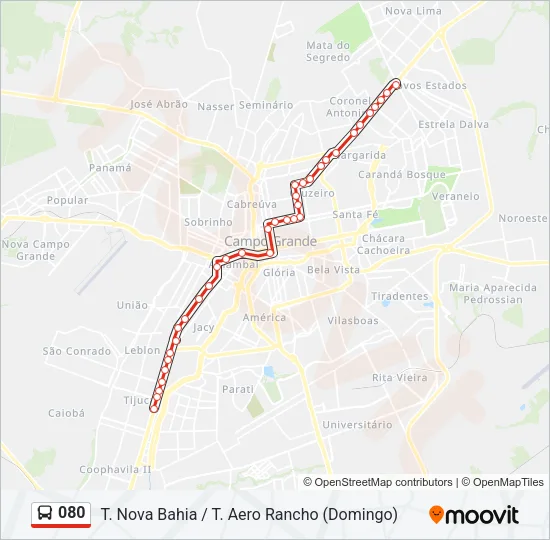 080 Bus Line Map