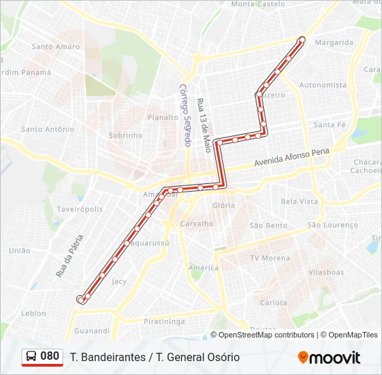 080 Bus Line Map