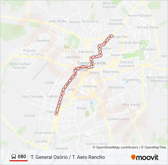 080 Bus Line Map