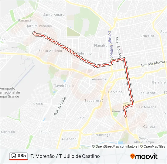 085 Bus Line Map
