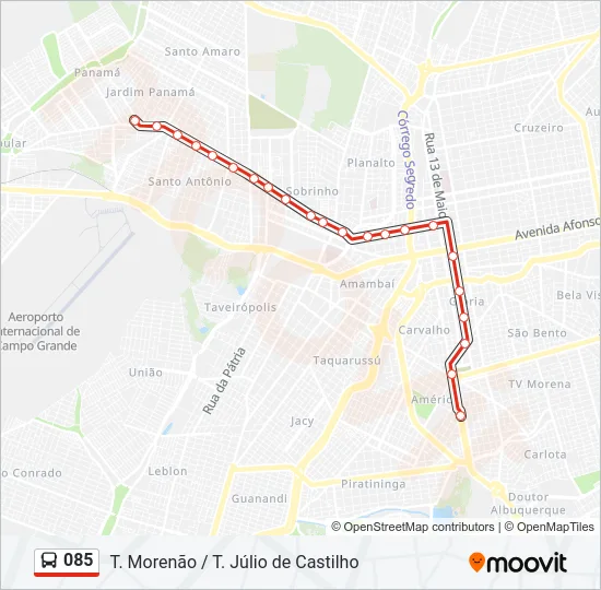 085 Bus Line Map