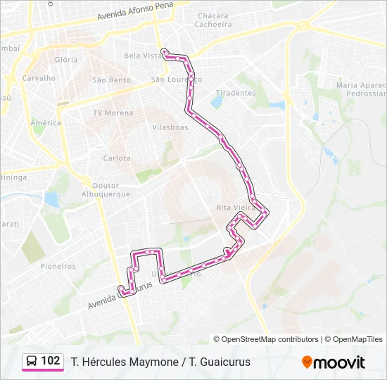 102 Bus Line Map
