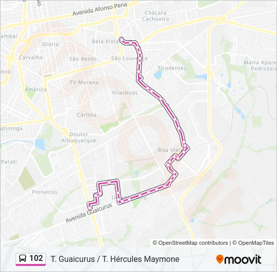 102 Bus Line Map