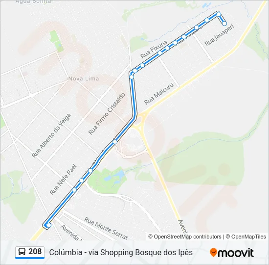 208 Bus Line Map