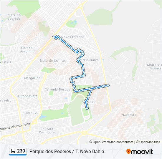 230 bus Line Map