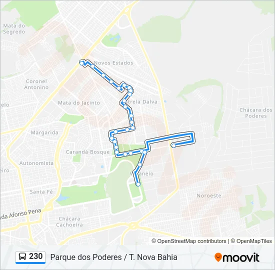 230 Bus Line Map