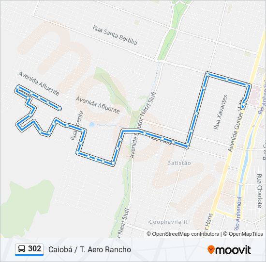 Mapa de 302 de autobús