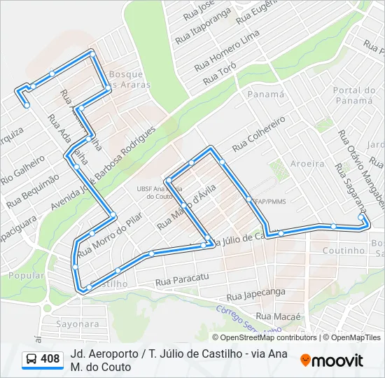 408 Bus Line Map