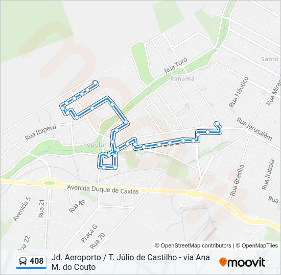 408 Bus Line Map