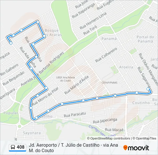 408 Bus Line Map