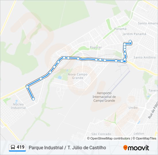 419 bus Line Map