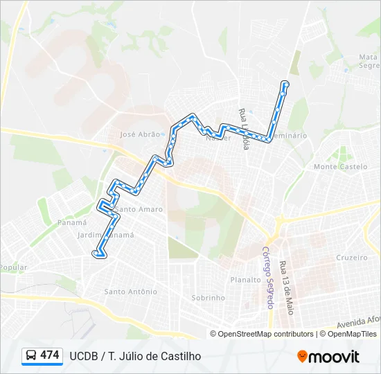 Mapa de 474 de autobús