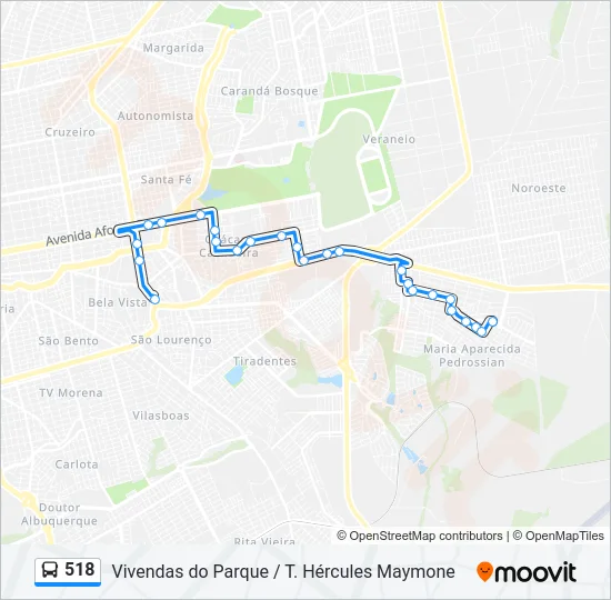 518 Bus Line Map