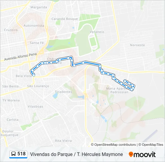 518 Bus Line Map