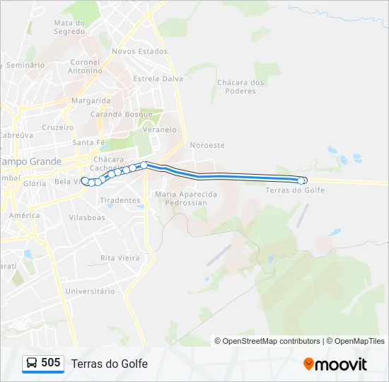 505 Bus Line Map